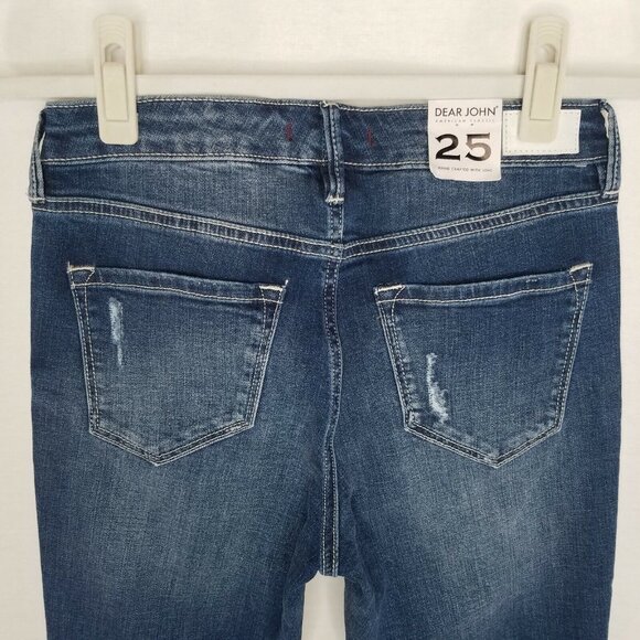 Dear John Women's Size 25 Jeans Gisele High Waisted Skinny Raw Hem Step Hem - Picture 4 of 10